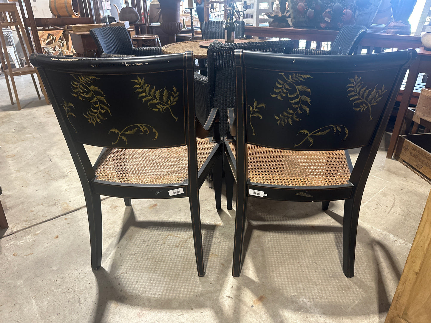 Pair 1940s Regency style armchairs