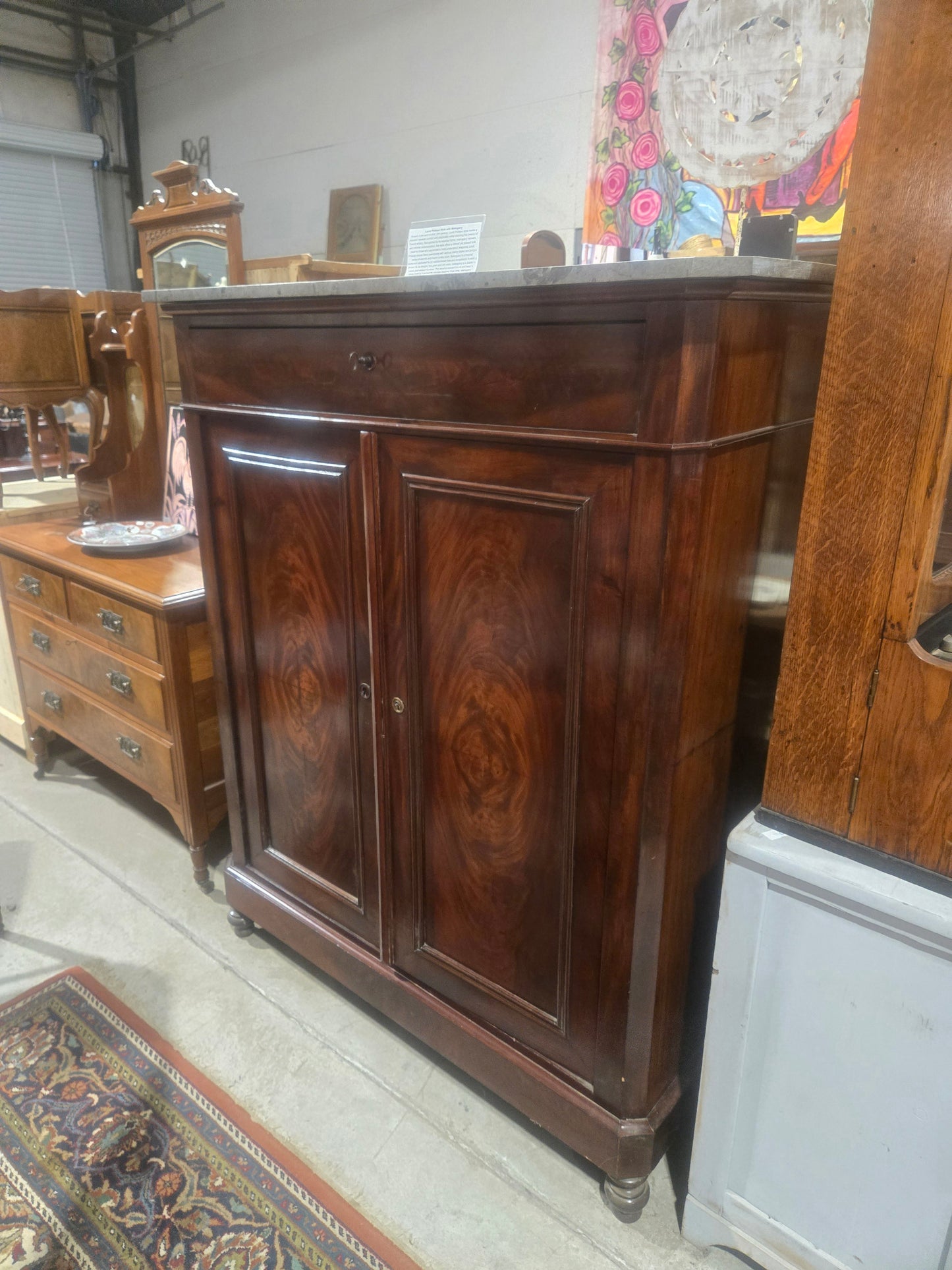 Louis Philippe 2Door Cabinet with Marble
