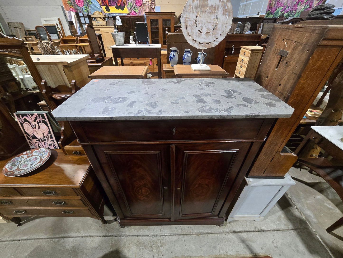 Louis Philippe 2Door Cabinet with Marble