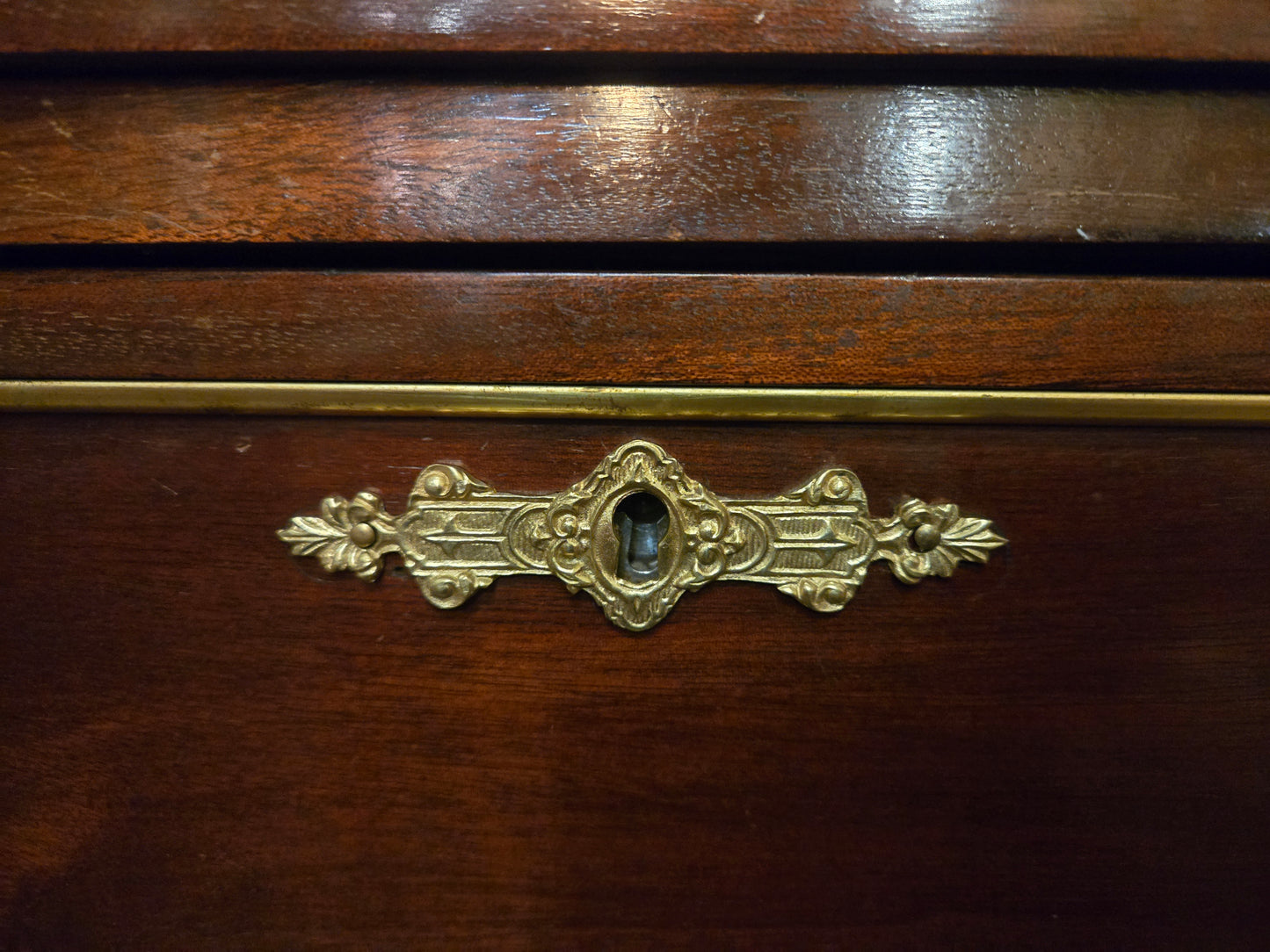Louis XVI Mahogany Commode with White Marble