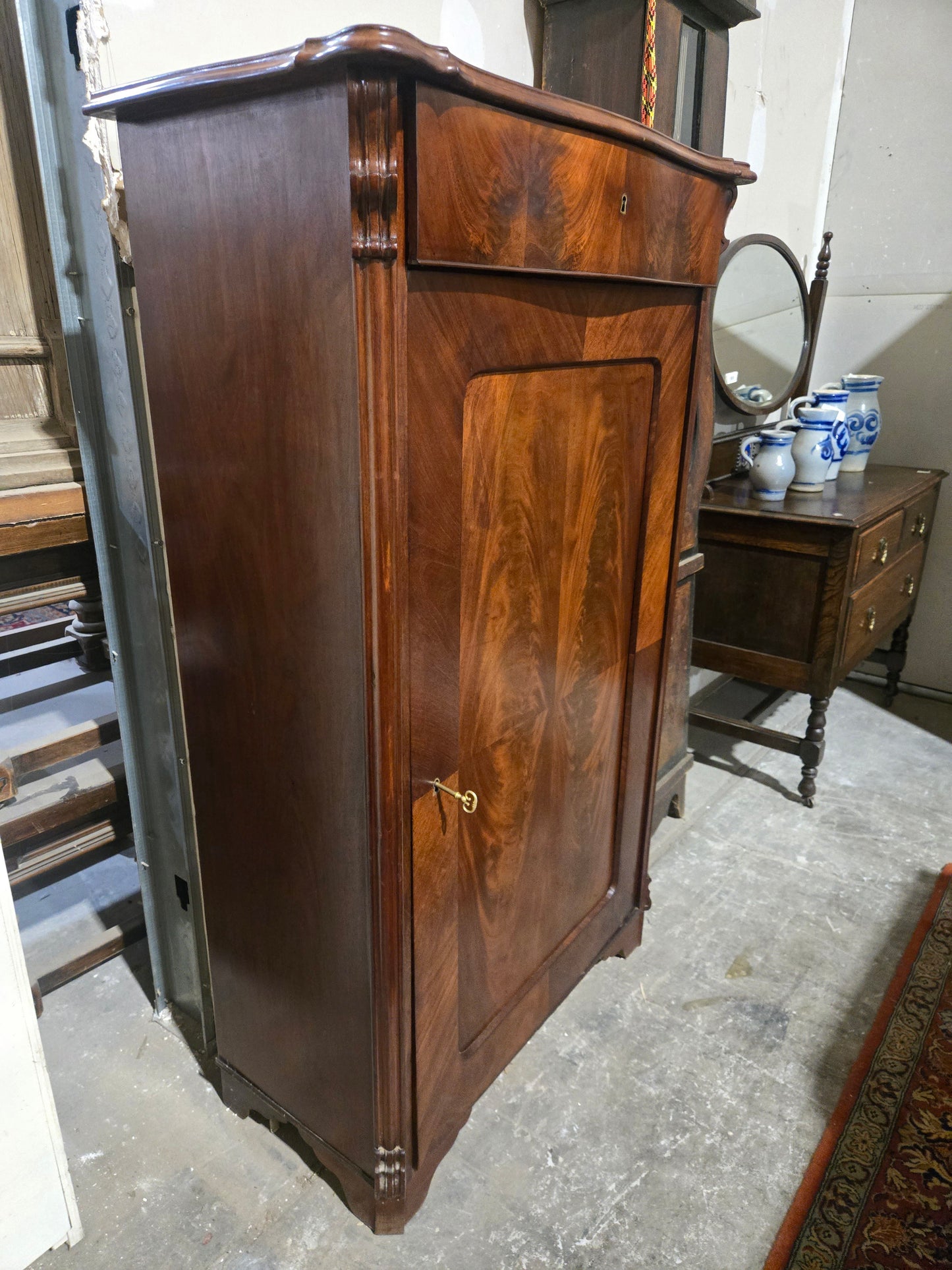 1880s French Mahogany Cabinet