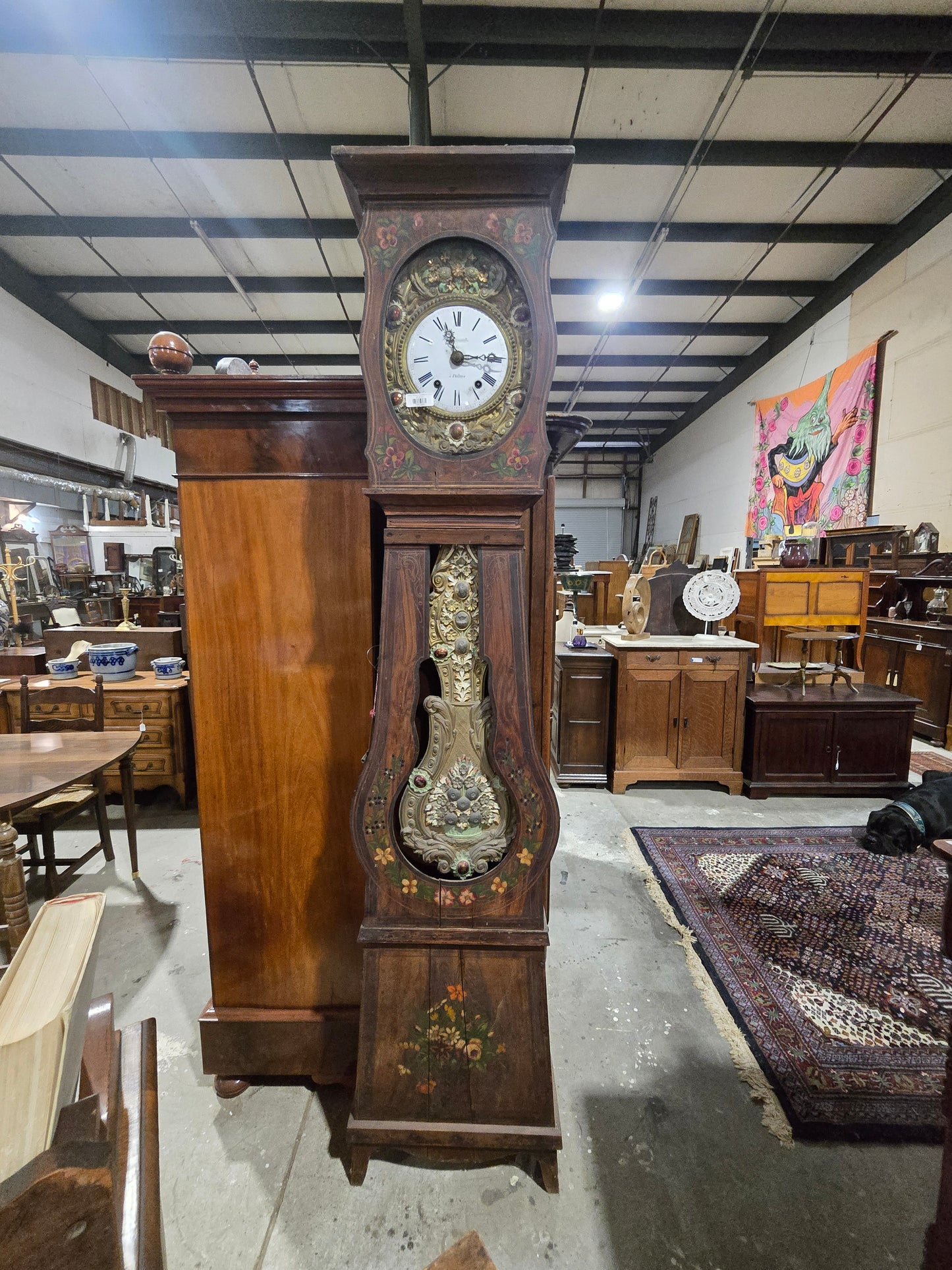 Dutch Painted Grandfather Clock
