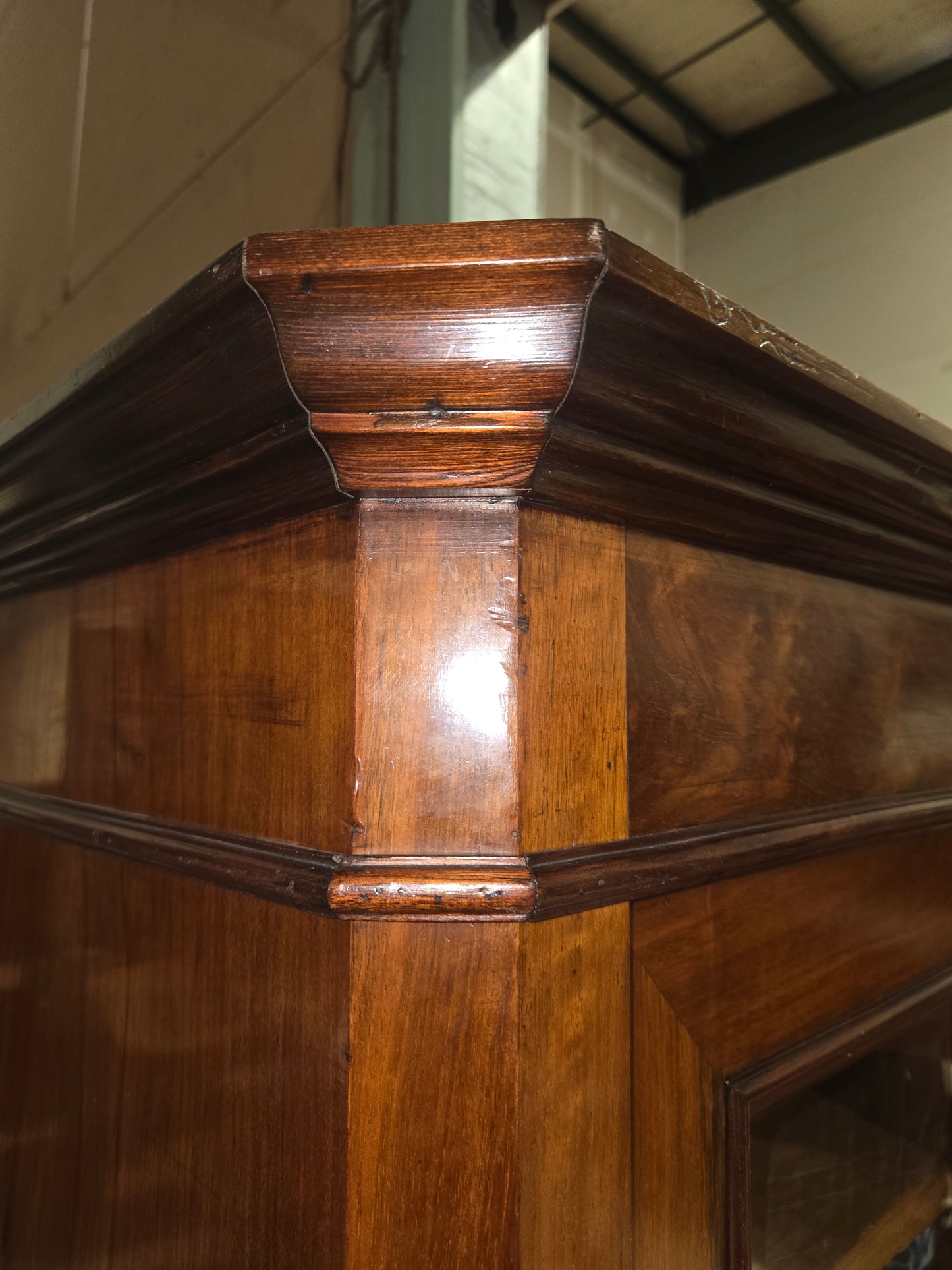 Late 1800s French Armoire with Glass Doors