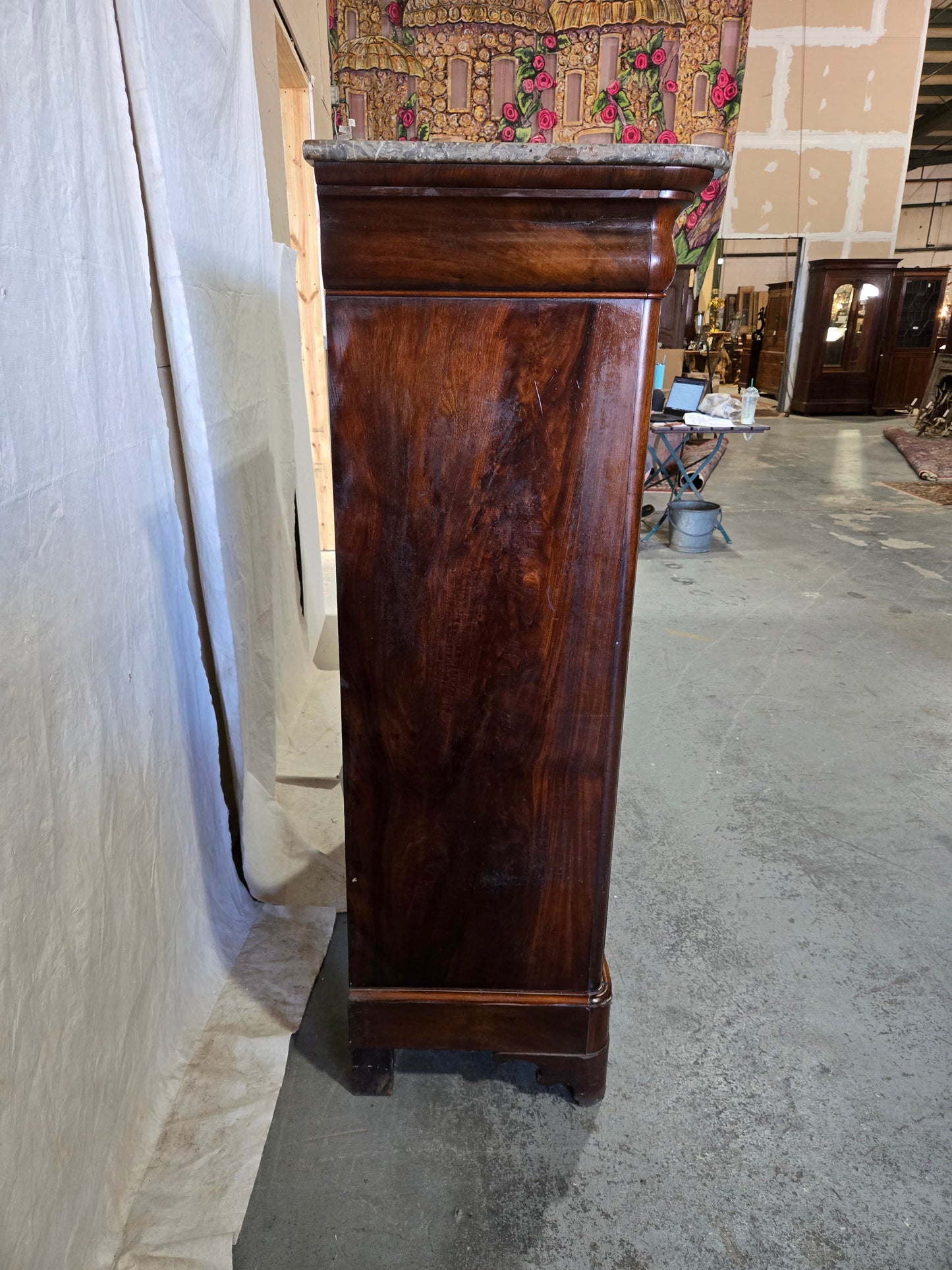 Late 1800s Louis Phillippe Semainiere with Marble