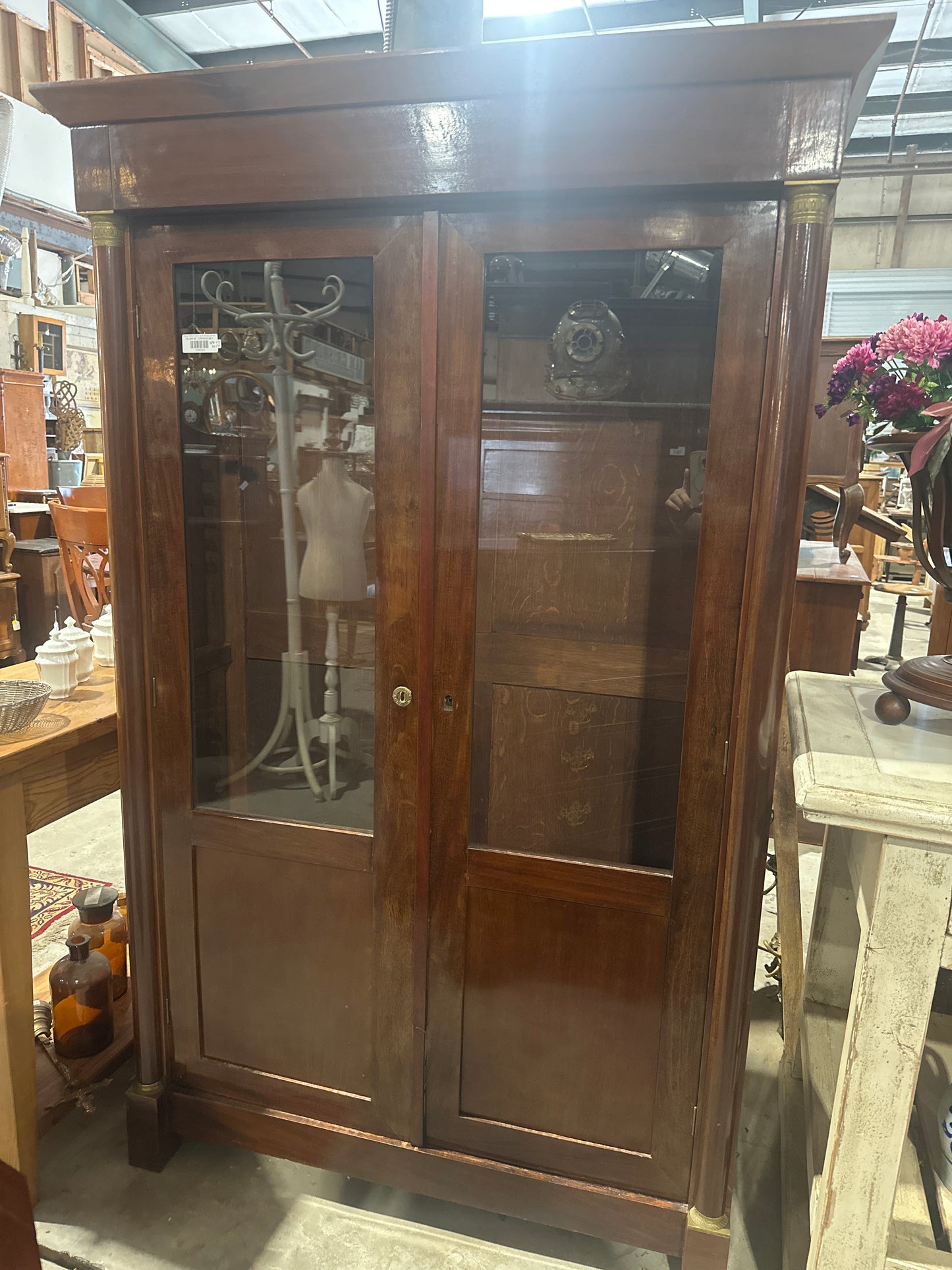 Early 1800s Empire style display cabinet