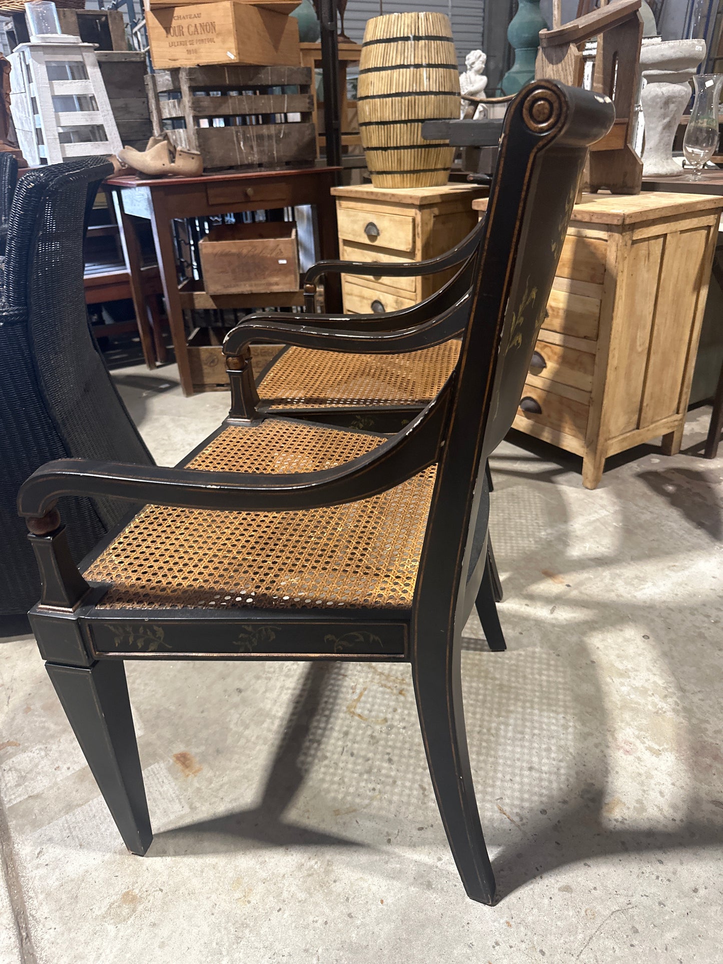 Pair 1940s Regency style armchairs