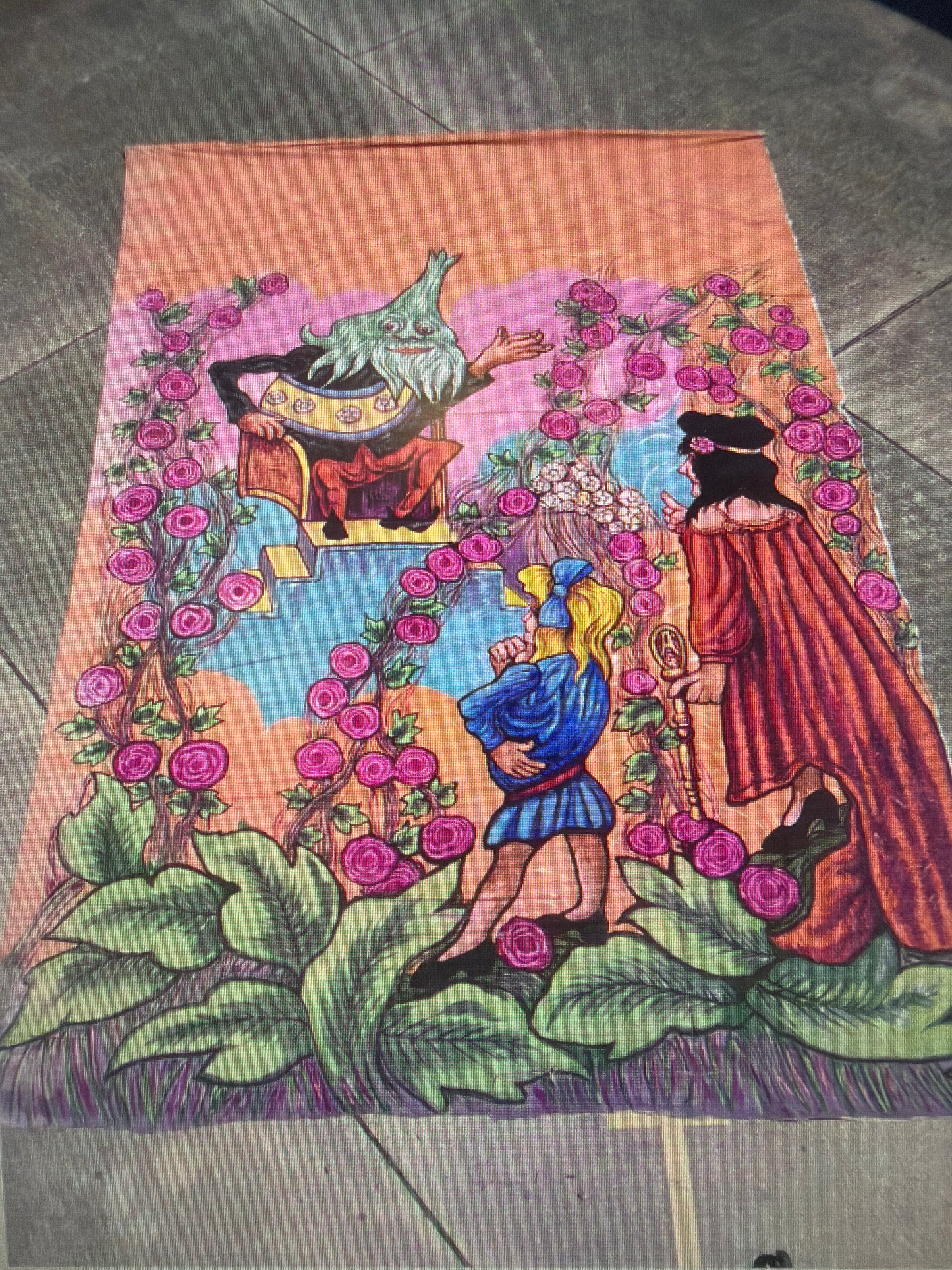 Rare 1941 Krewe of Athenians Nome King Hand-Painted Mardi Gras Tableau Backdrop