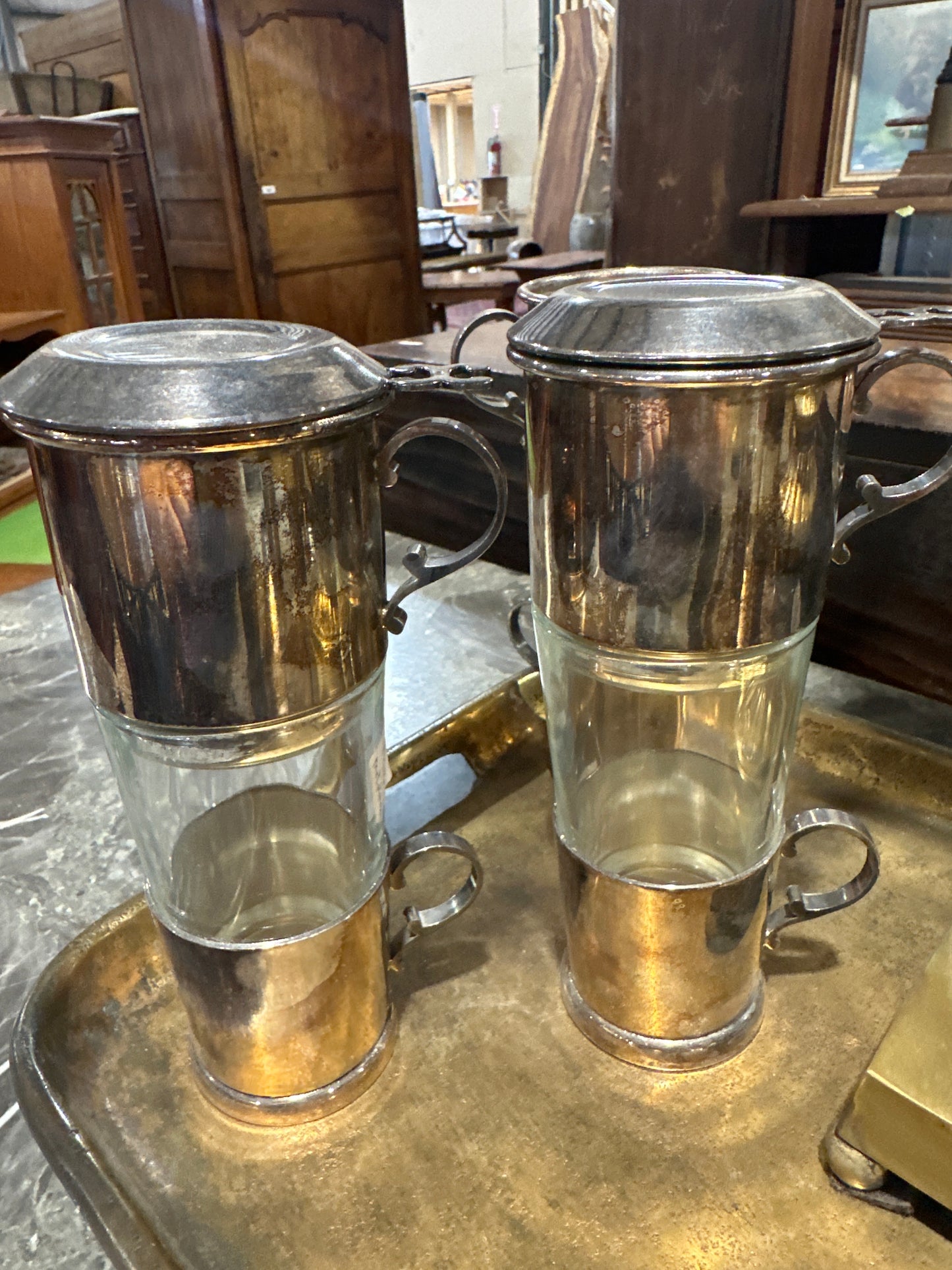 Antique Coffee/tea brewers with Phin Filters