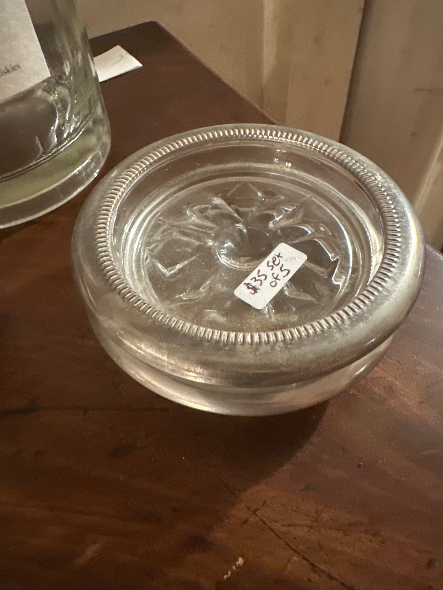 Set of 5 glass holders