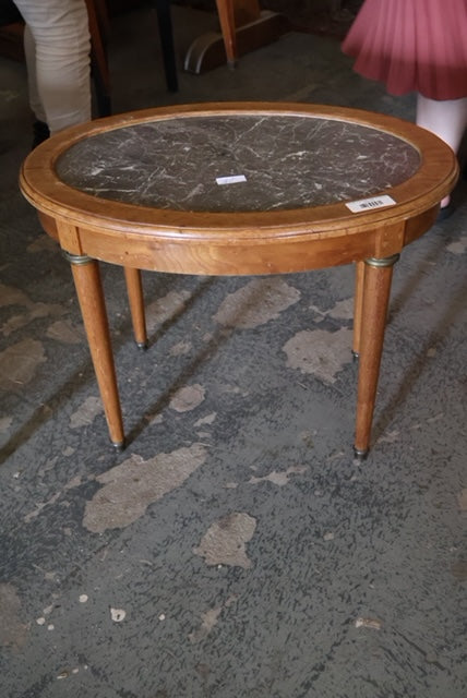 Small Oval Side Table w/ Marble