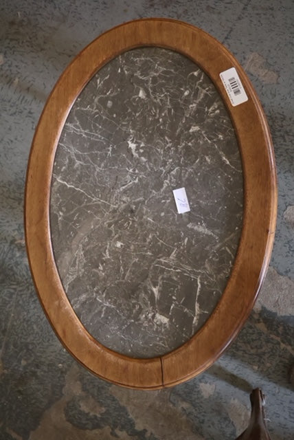 Small Oval Side Table w/ Marble