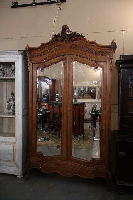 Ornate Mirror Door Armoire