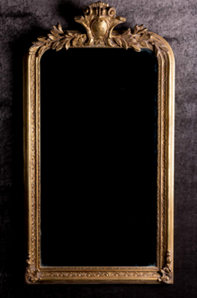 Gilded Gold Mirror w/ Crest