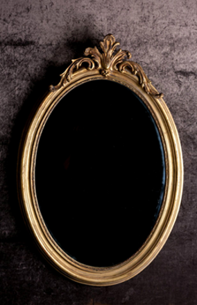 Medium Gold Oval Mirror