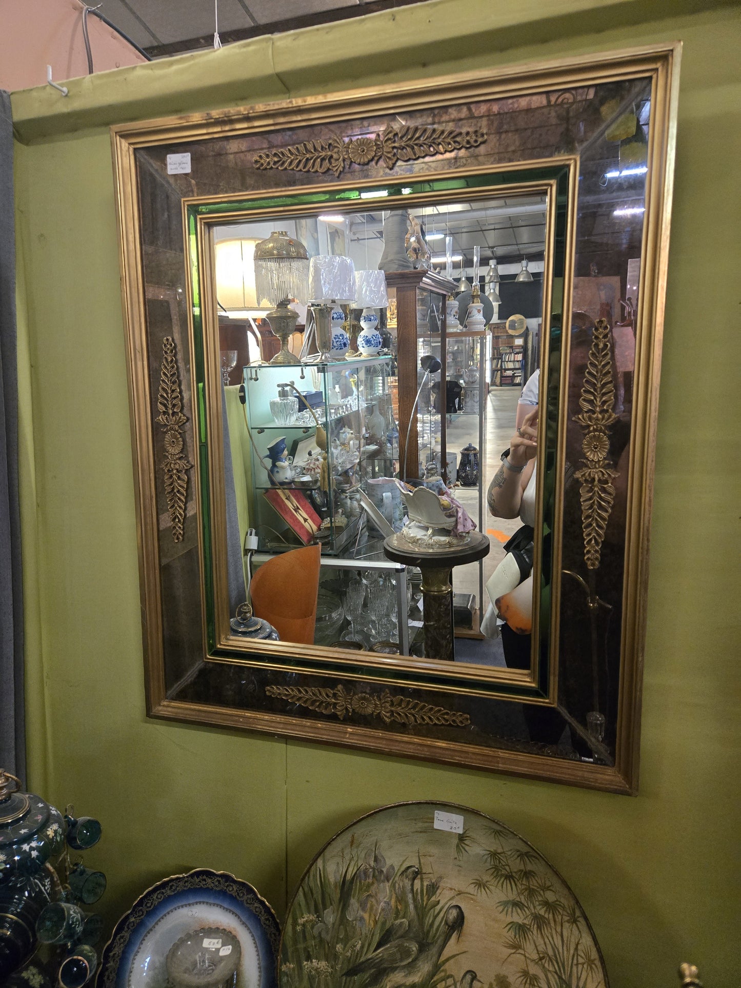 French Louis XVI Revival Giltwood & Églomisé Mirror