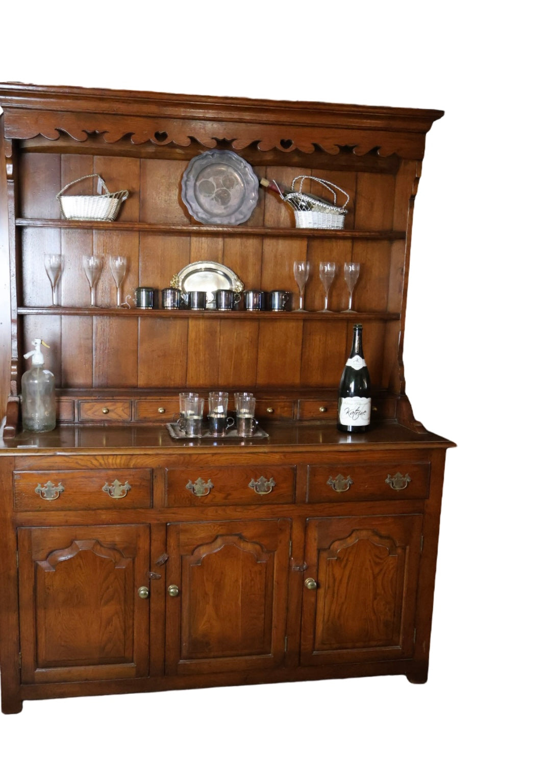 English Welsh Oak Sideboard w/ Hutch