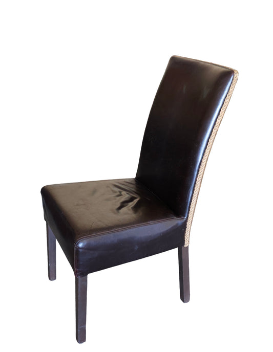 6 Lloyd Loom Chairs w/ Leather Seats