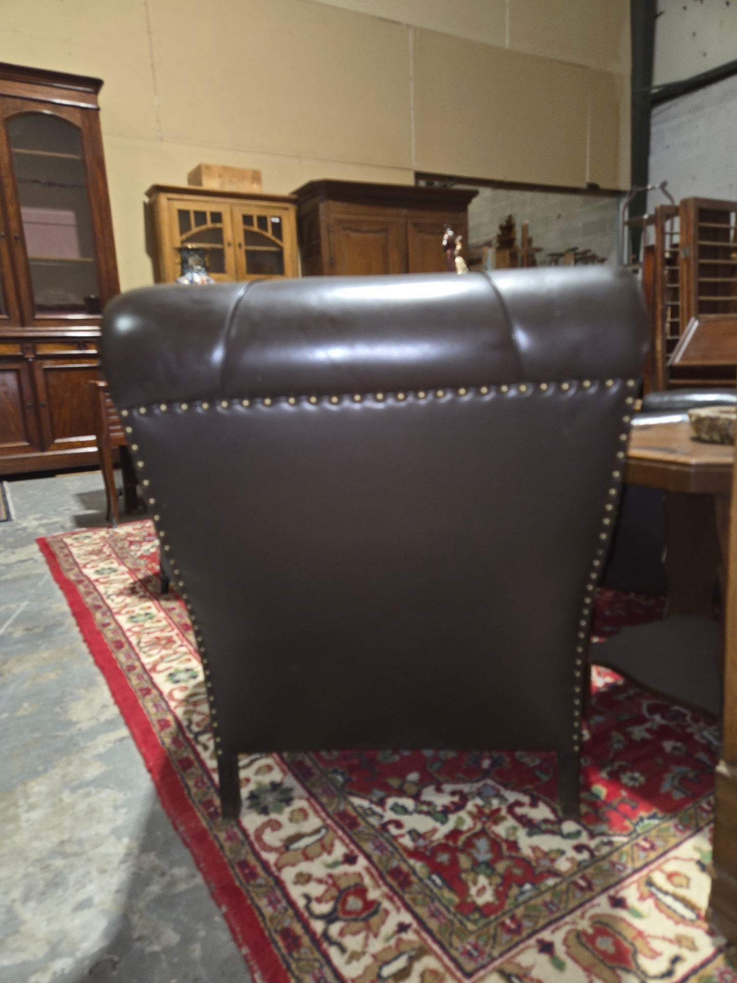 1920's Black Leather Armchair