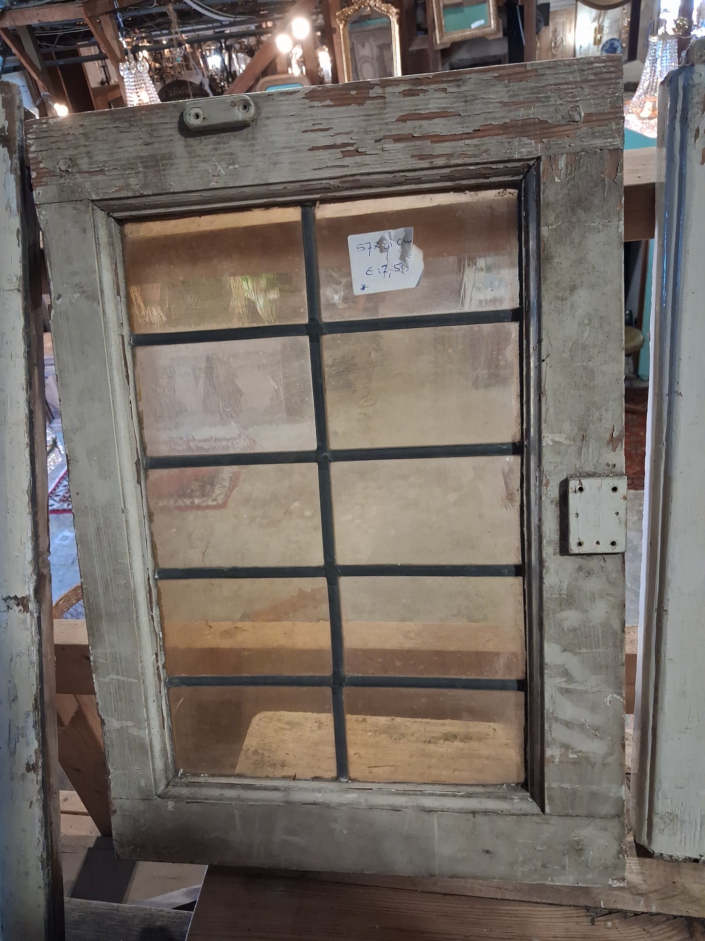 Antique Multi-Pane Window Sash with Original Wavy Glass