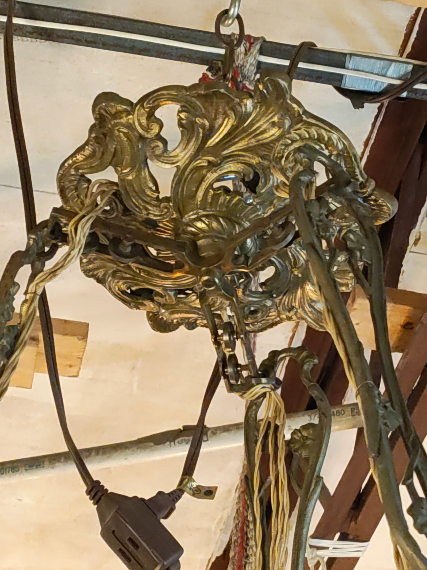 1880s French Bronze and Cobalt Opaline Chandelier – Var Region, Provence