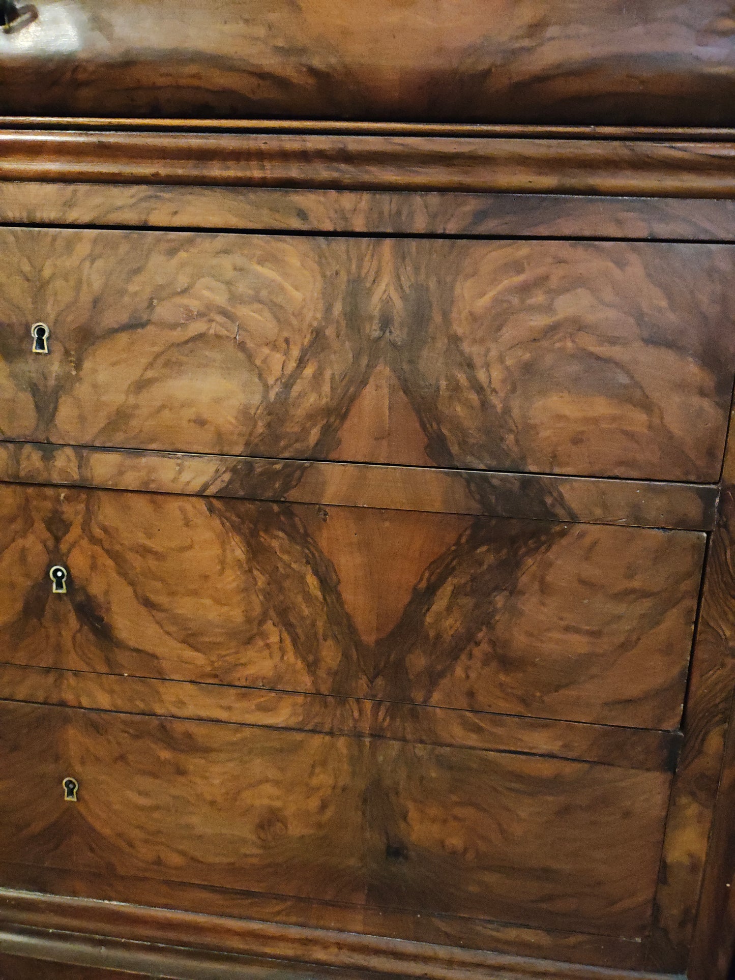 Walnut Louis Philippe Commode w Marble