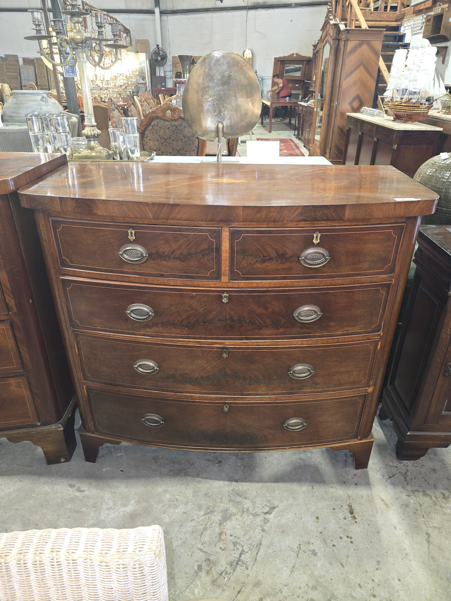 Late 1800s English Inlaid Dresser