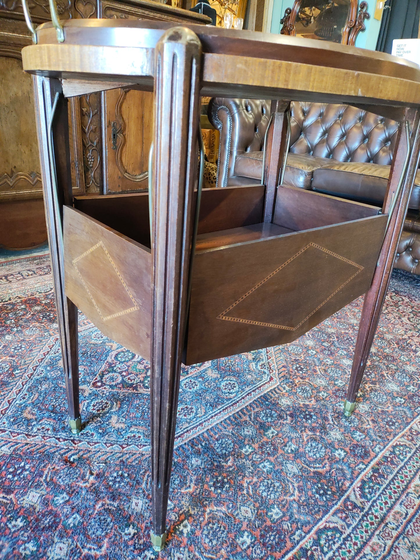 French Art Deco Walnut Tray Table