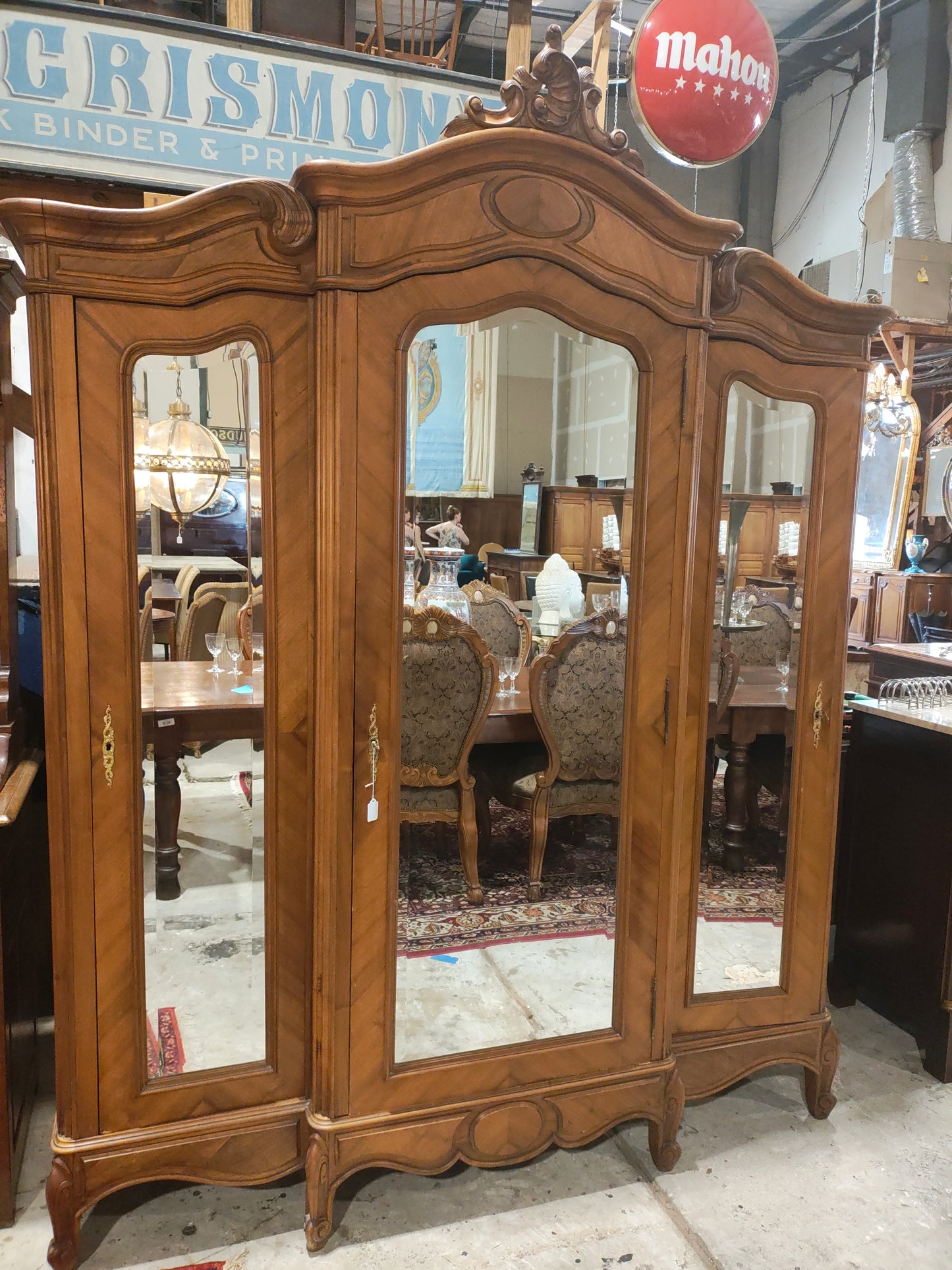 Late 1800s LXV 3 door armoire