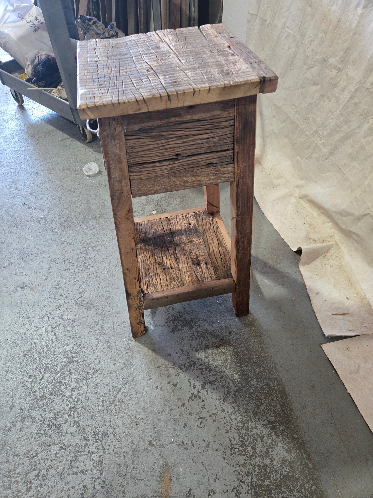 Mid 1900s Reclaimed Teak Nightstand