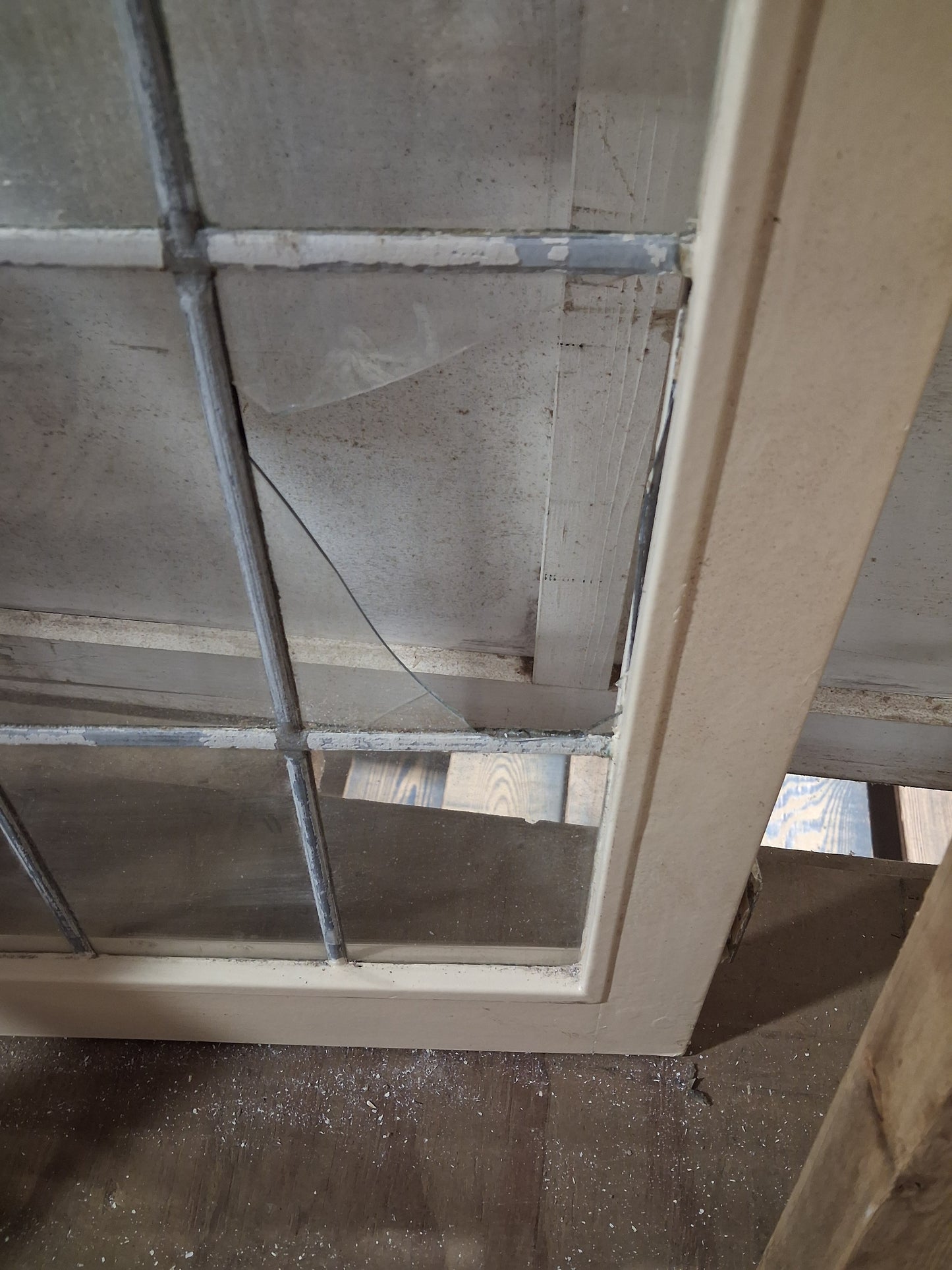 Vintage Multi-Pane Wood Window Sash