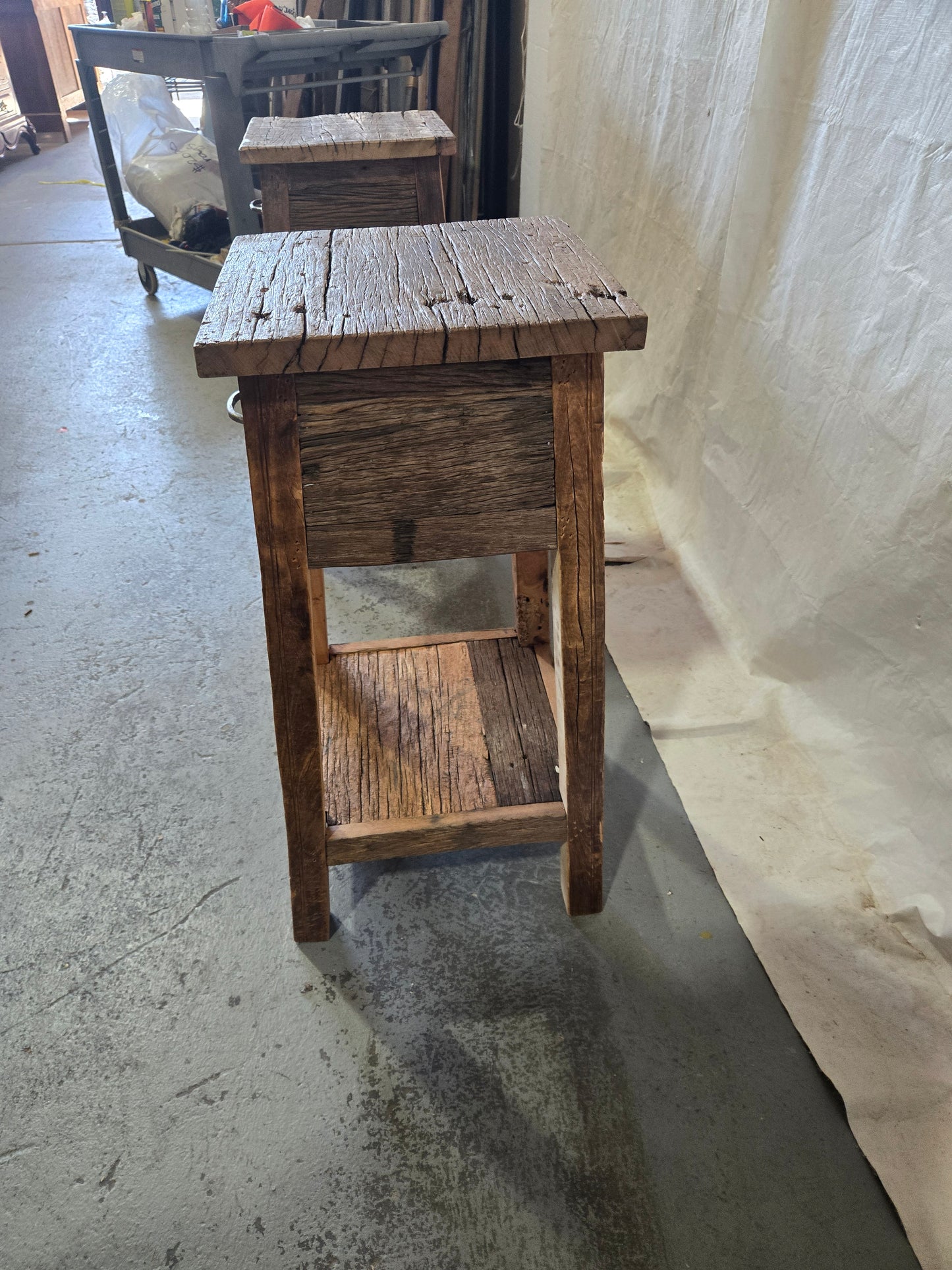 Mid 1900s Reclaimed Teak Nightstand