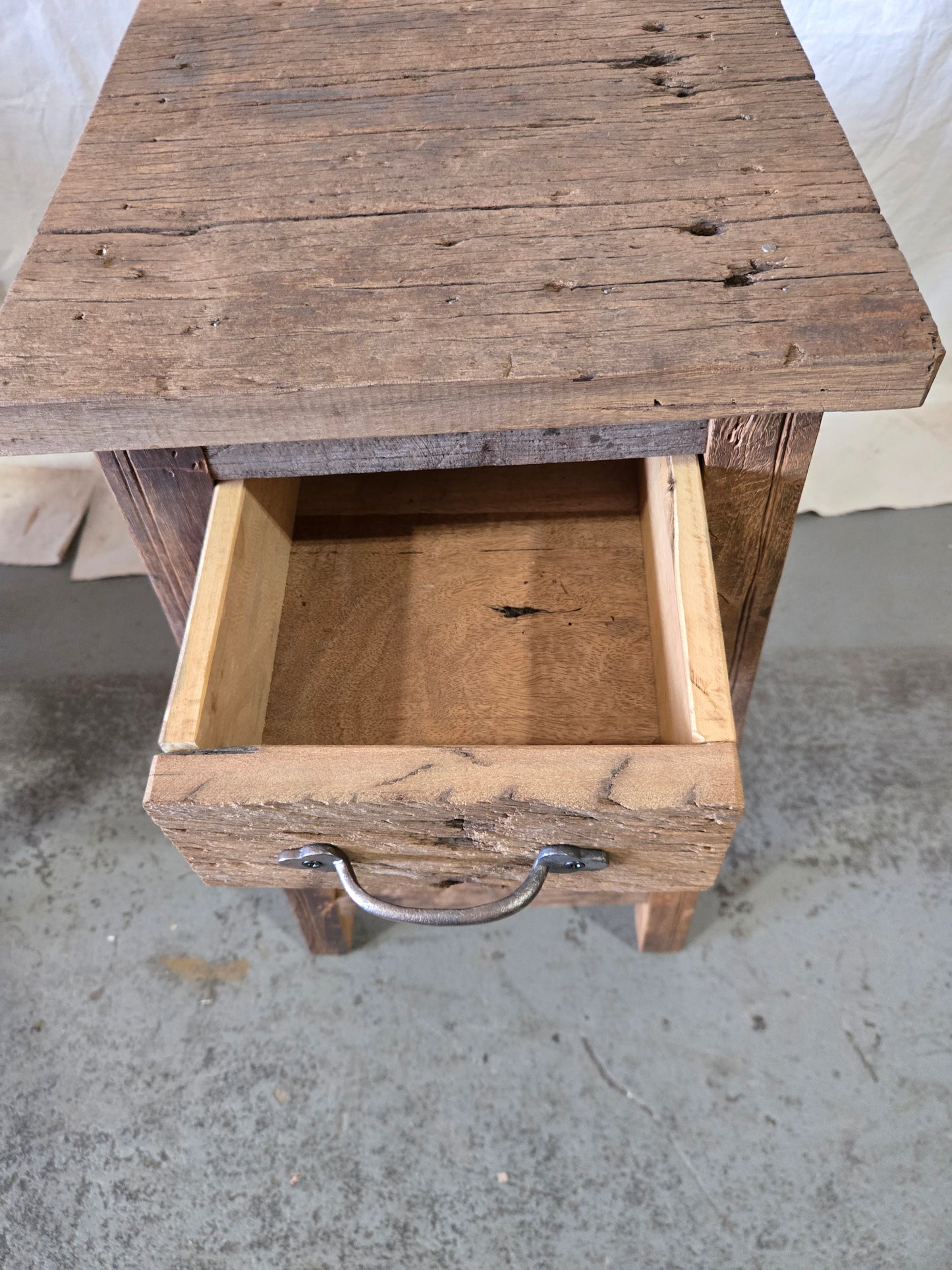Mid 1900s Reclaimed Teak Nightstand