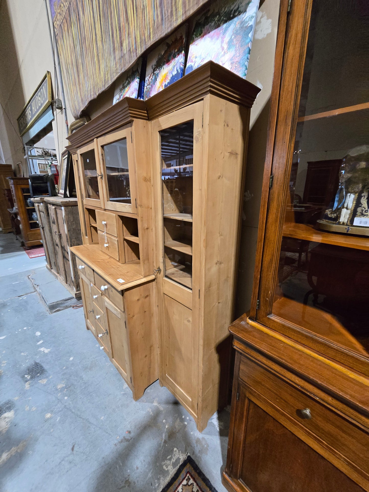 1880's German Pine Hutch