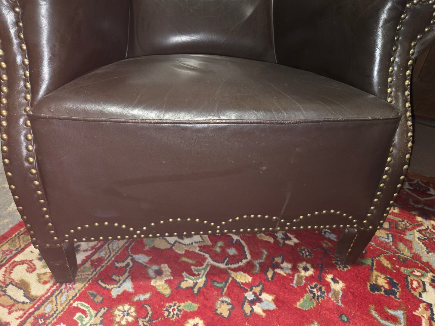 1920's Black Leather Armchair