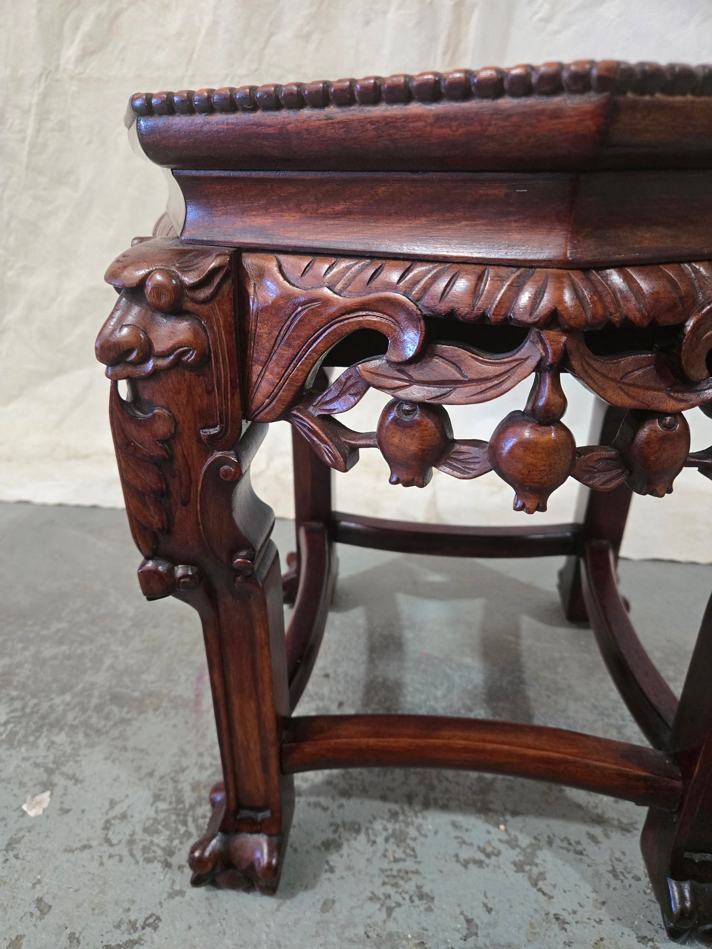 Late 1800s Qing Dynasty Marble Side Table