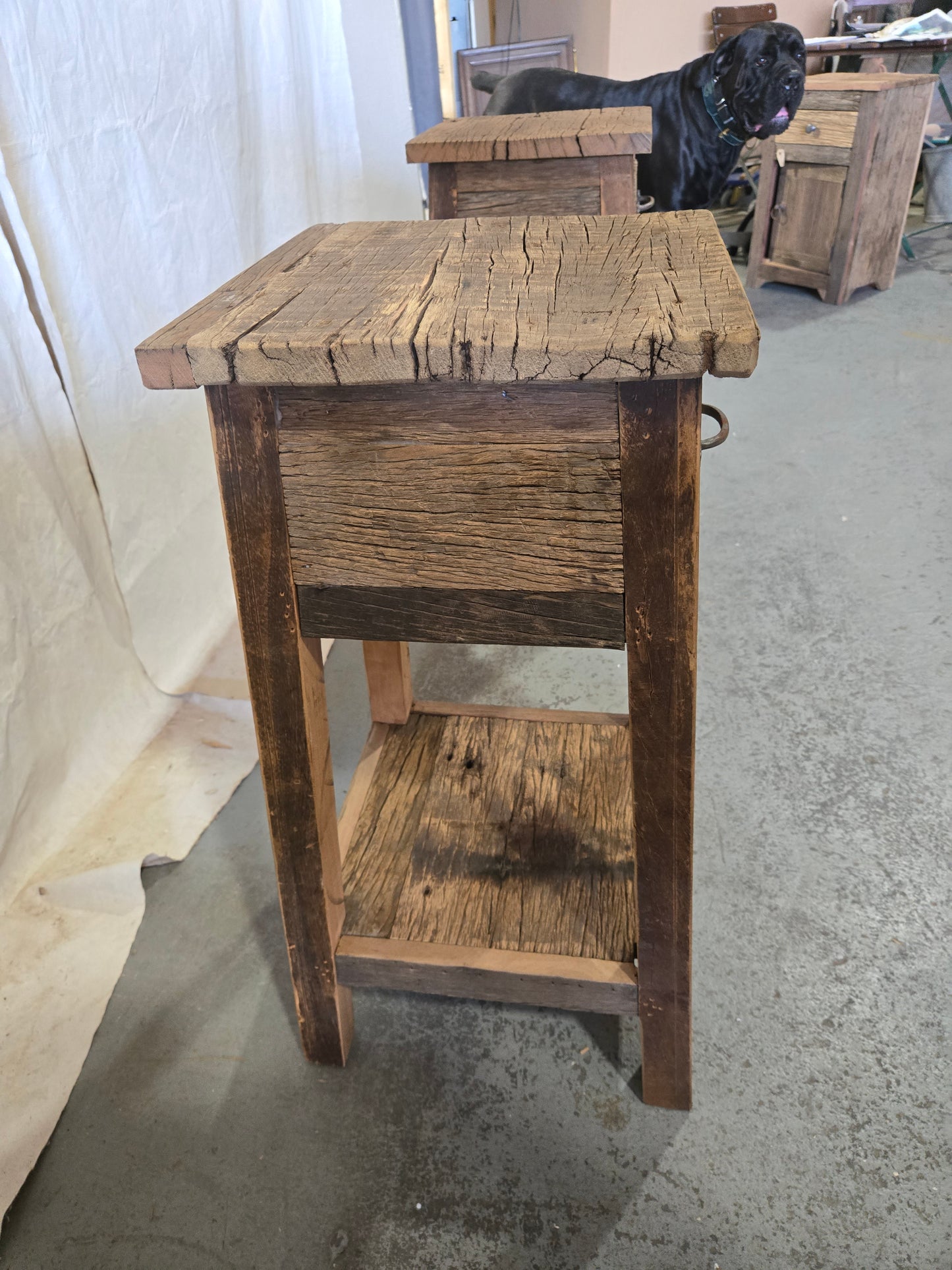 Mid 1900s Reclaimed Teak Nightstand