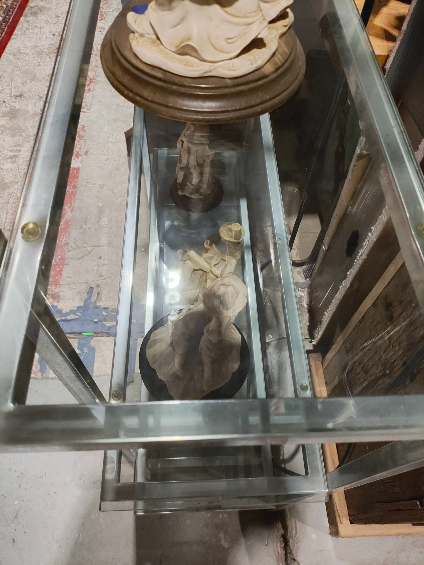 Late 1900s Hollywood regency glass shelf