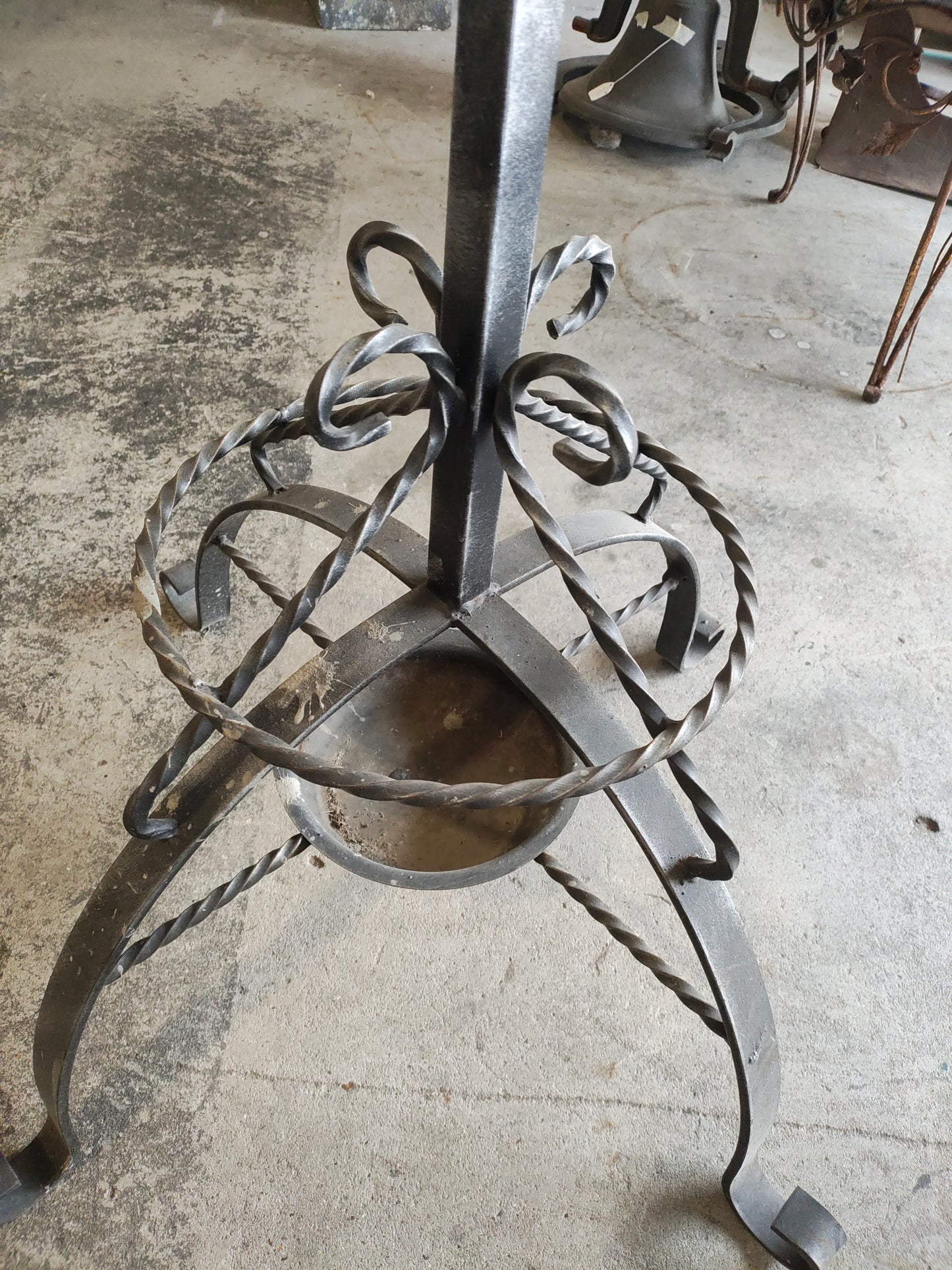 Vintage Hand-Forged Wrought Iron Coat Rack / Hall Tree, Spanish Revival Style