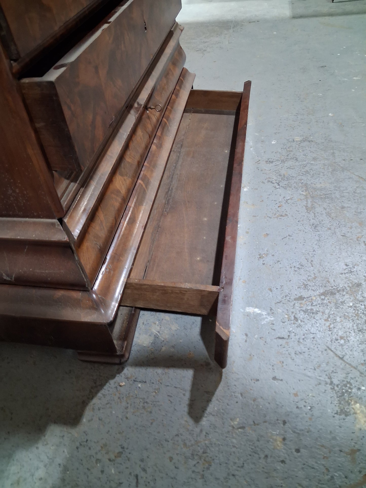 19th Century French Restoration Walnut Commode with Marble Top