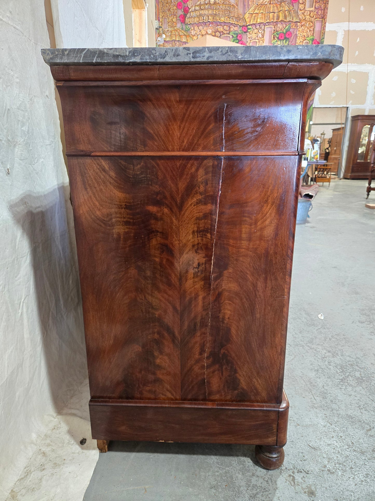 Mid 1800s Louis Phillippe commode with Marble