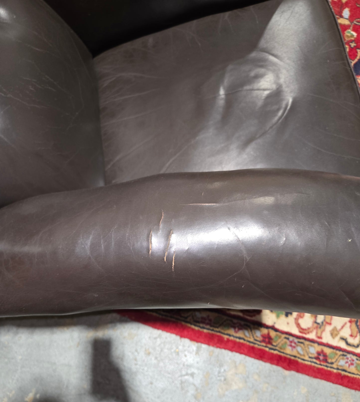 1920's Black Leather Armchair