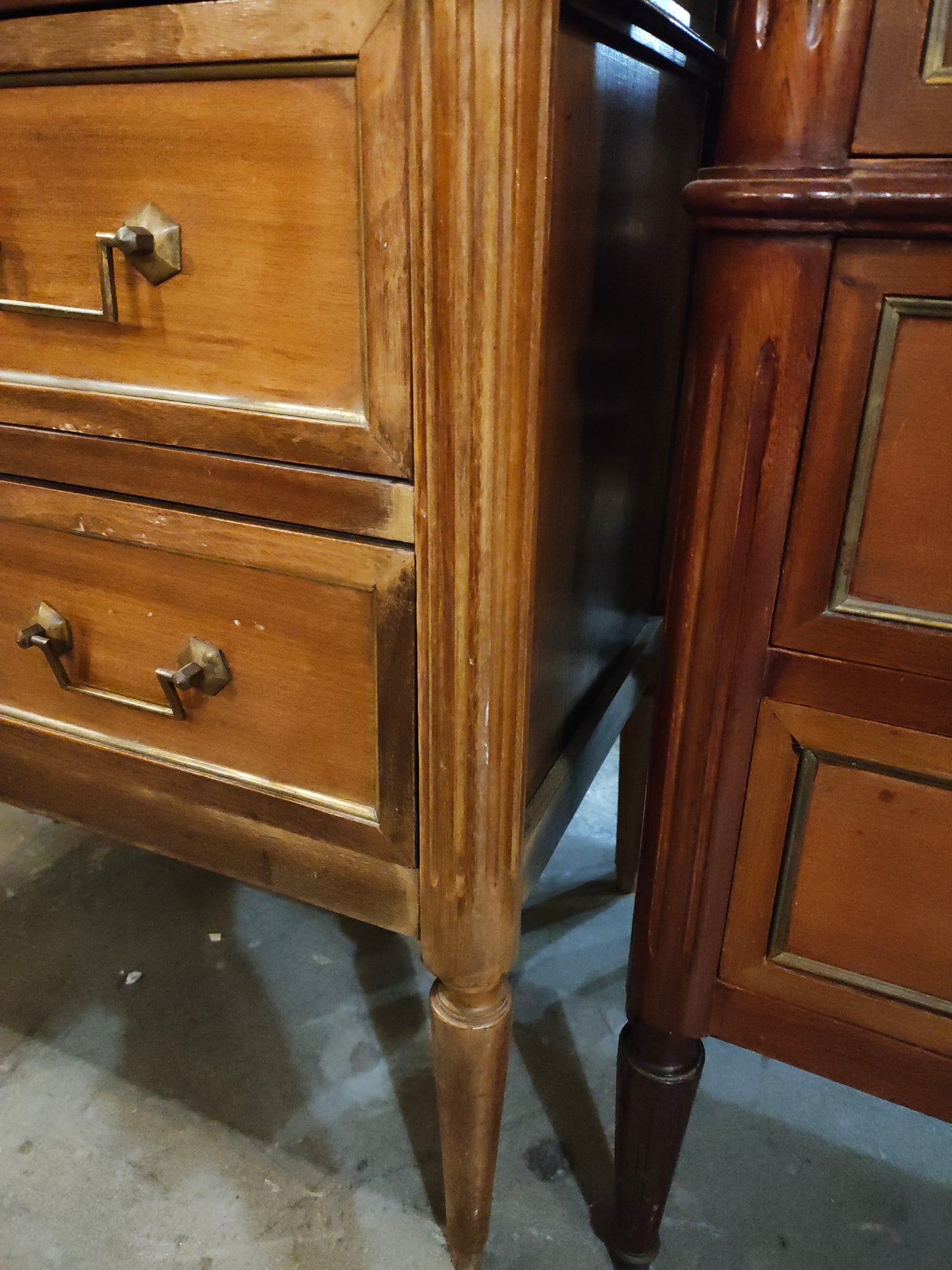 Mid Century L16th Commode with Marble