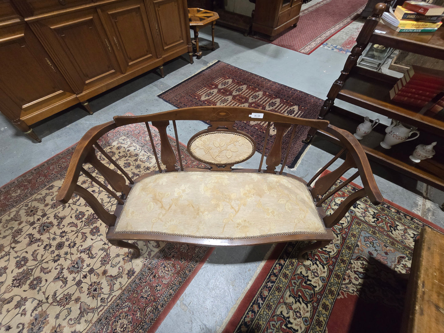 English Walnut Upholstered Settee