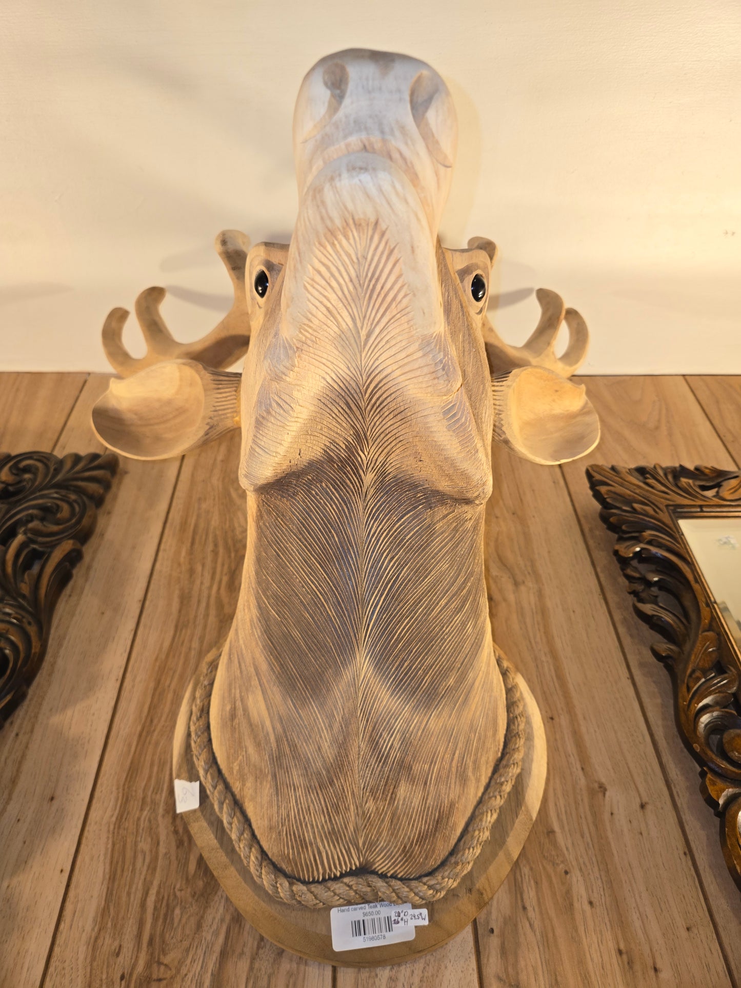 Hand carved Teak Wood Deer