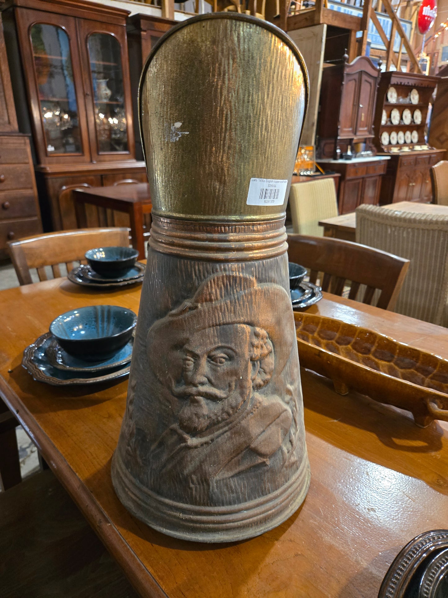 Late 1900s English copper coal holder