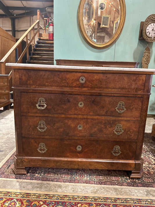 French LPH Burled Walnut Commode