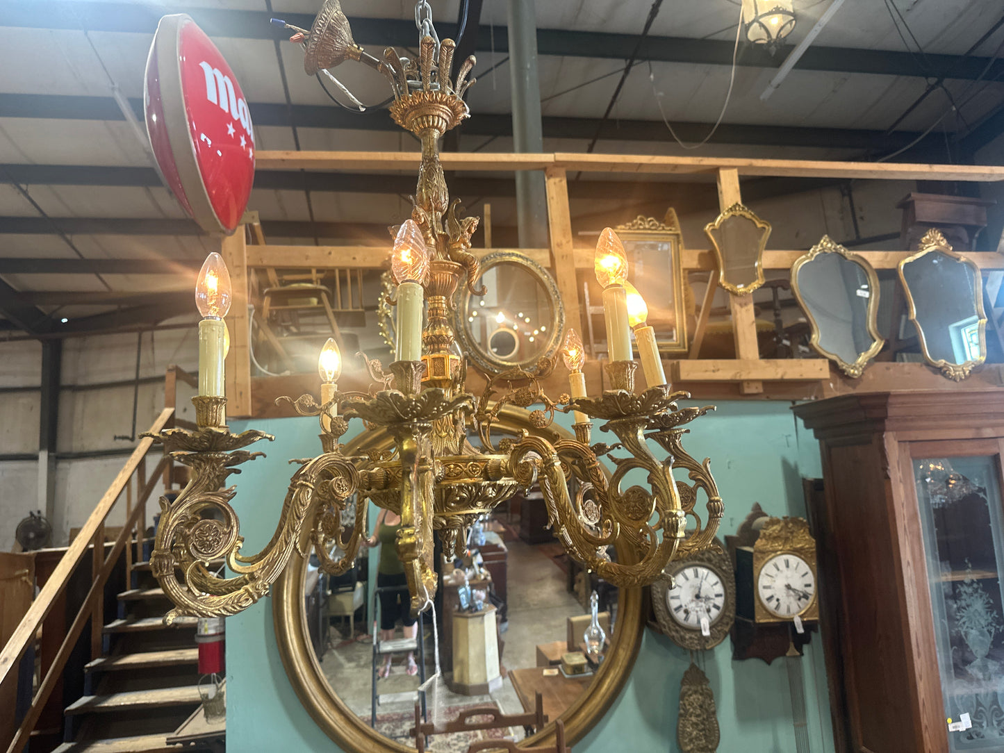 French Louis XV gilded bronze chandelier