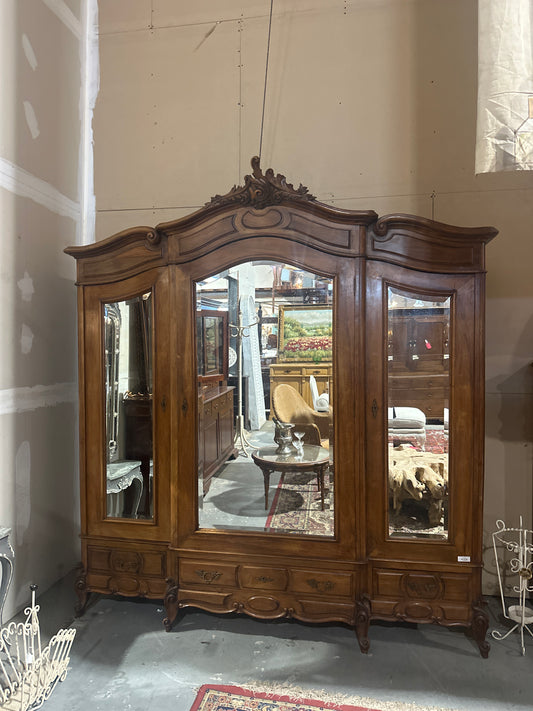Late 1800s Louis XV Walnut Armoire