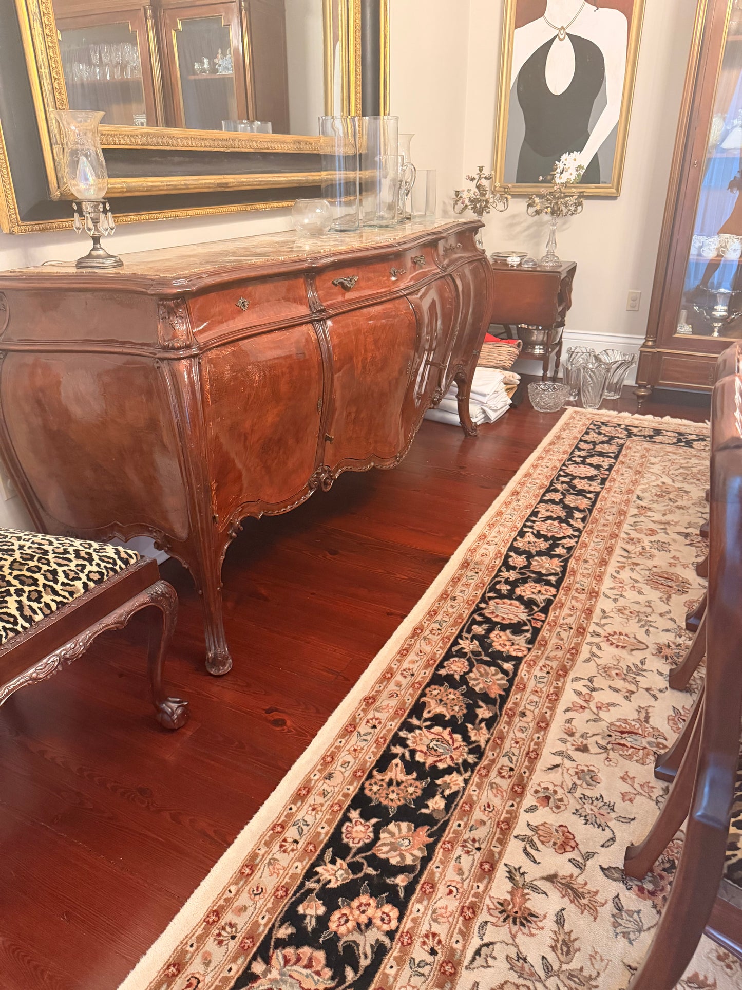 Antique Rococco Sideboard with marble top