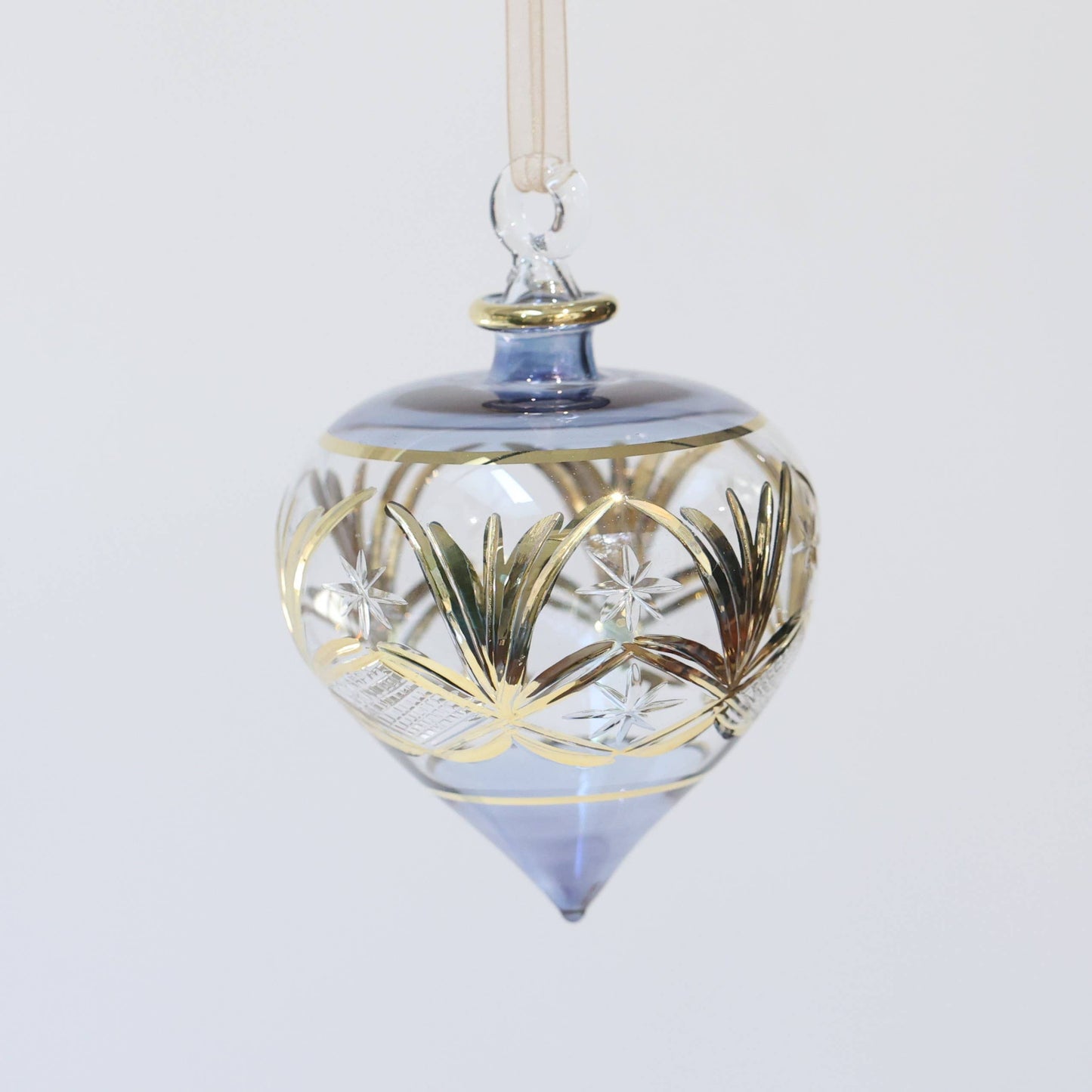 Blown Glass Ornament - Drop Blue